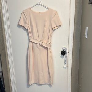 Calvin Klein Cream Midi Dress with Belt